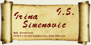 Irina Simenović vizit kartica
